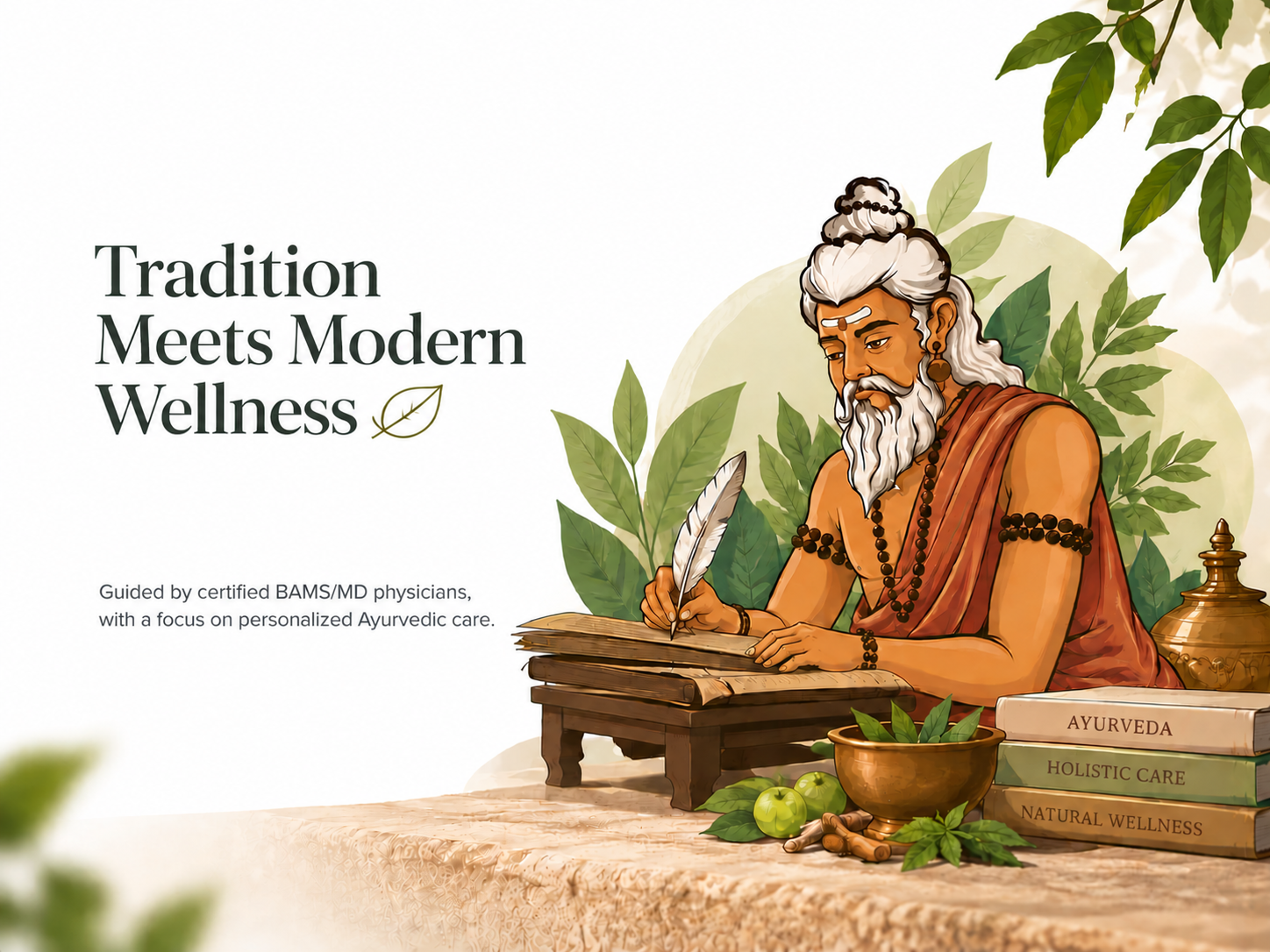 Traditional Ayurvedic knowledge illustration